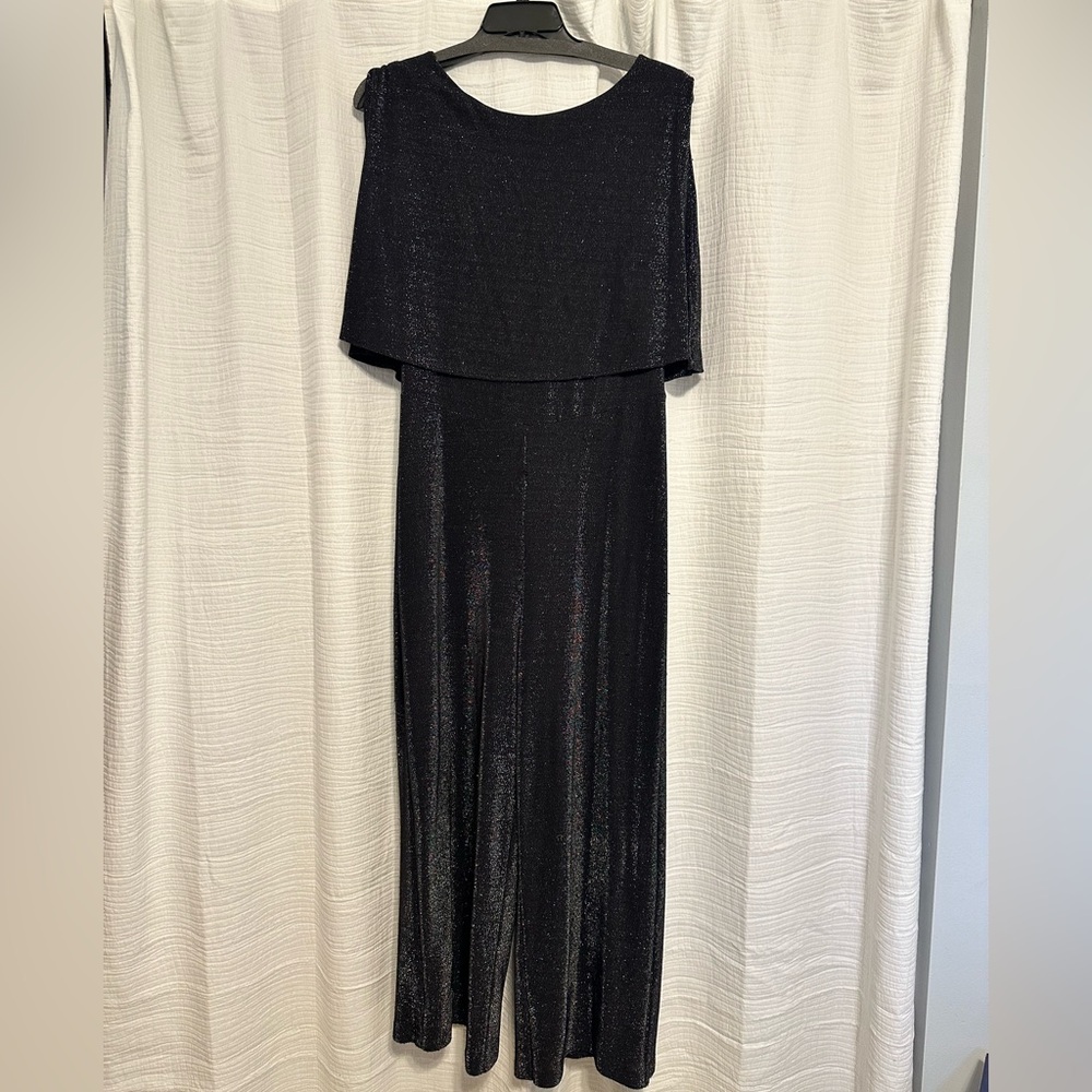Connected Apparel Black Shimmer Jumpsuit